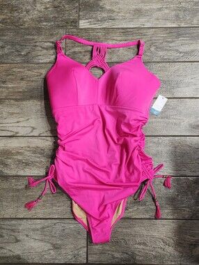 Elegant Lovely Pink Cacique Lane Bryant One Piece Swimsuit Size Plus Size 22